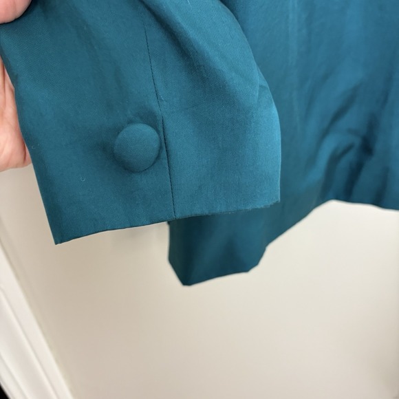Vintage Evan Picone Silk Teal Green Blazer Lined  Single Breasted Sz 10 Petites‎ - Picture 9 of 15